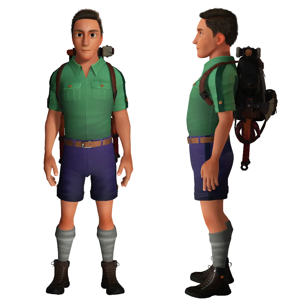 3d Stylized Backpacker Character