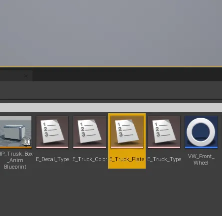 Open E_Truck Plate inside blueprints folder.