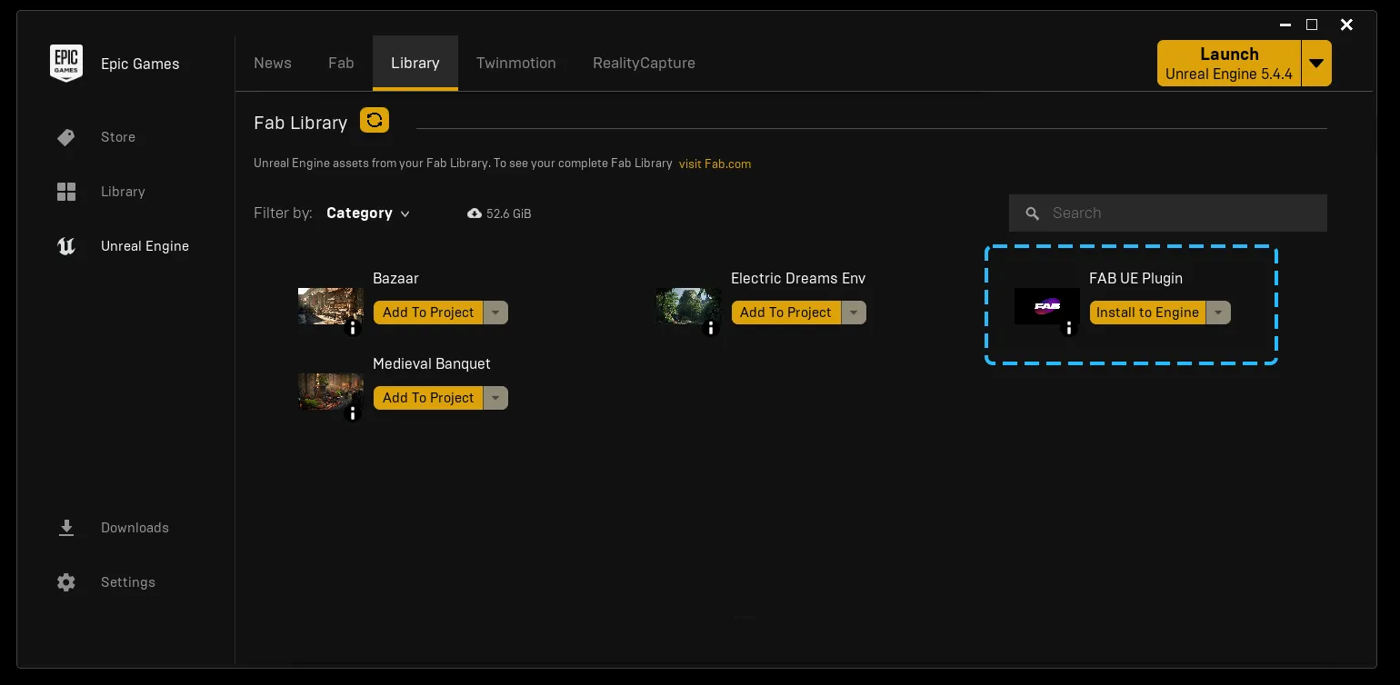 How to find FAB plugin in Epic Launcher